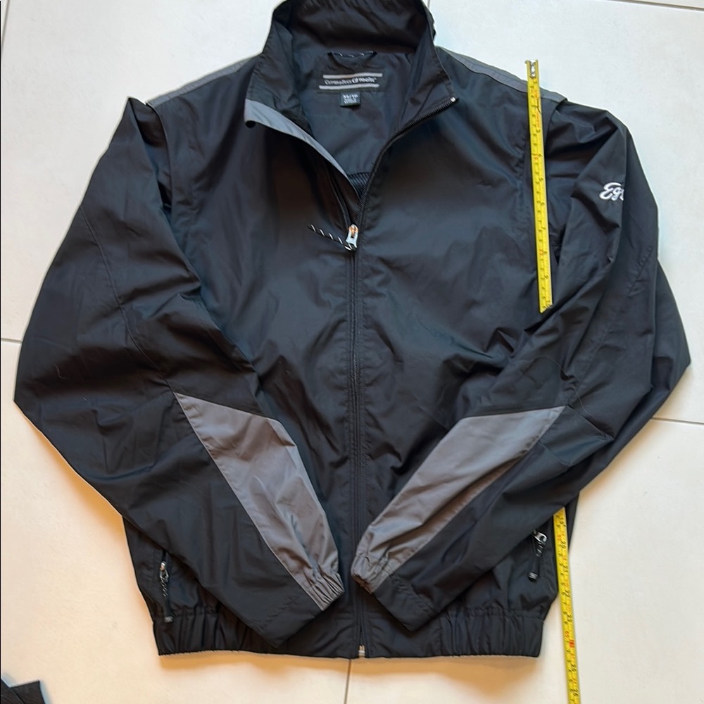 Cutter & Buck Black and Gray Athletic Windbreaker